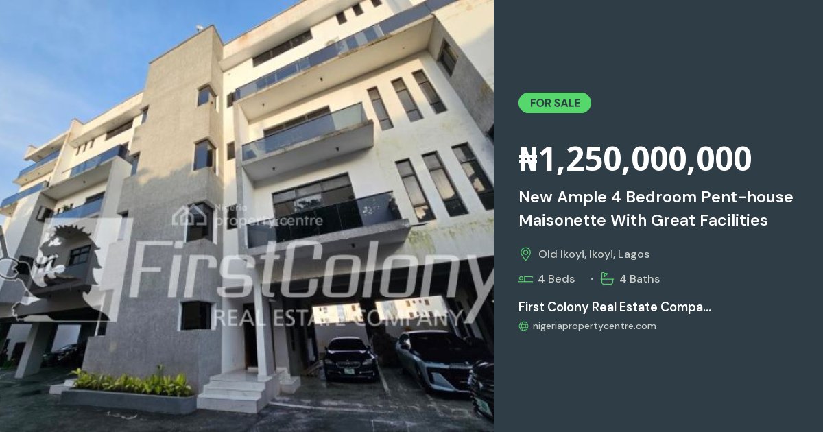 For Sale: New Ample 4 Bedroom Pent-house Maisonette With Great ...