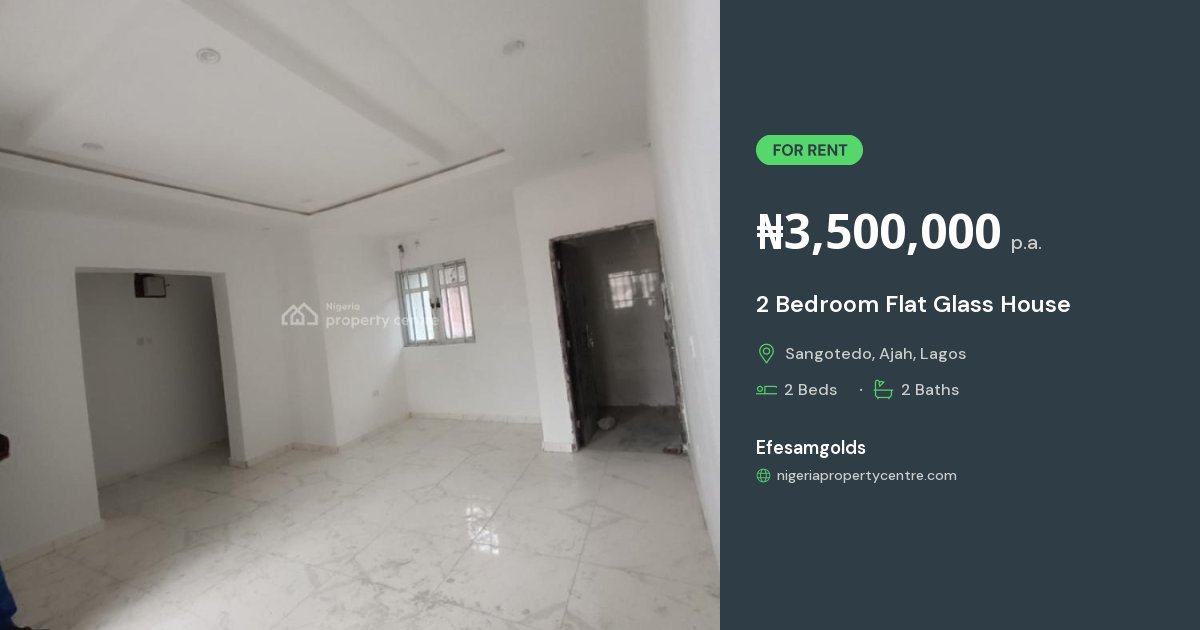 Hopen For Rent For Rent: 2 Bedroom Flat Glass House, Martins Hope Estate, Sangotedo ...