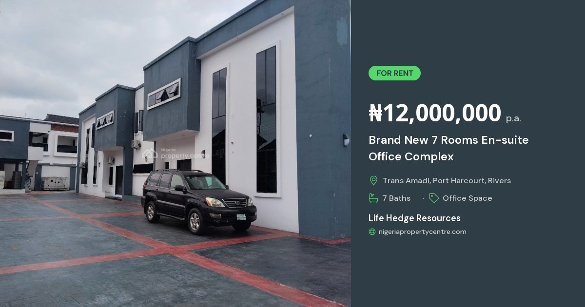 Renit Rivers For Rent: Brand New 7 Rooms En-suite Office Complex, Emmanuel Road Off ...