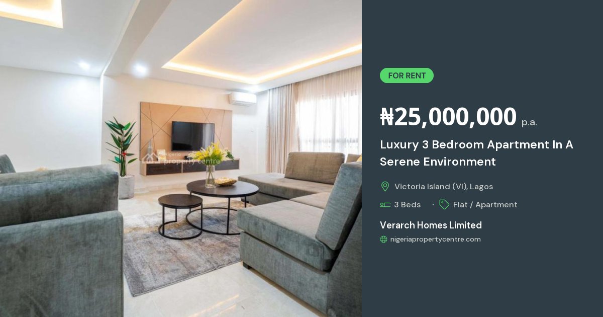 Photo inspiration: Picture Idea: For Rent Luxury 3 Bedroom Apartment In A Serene Environment