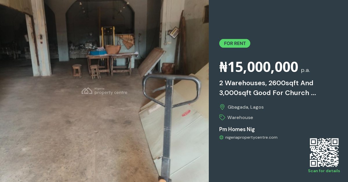 For Rent: 2 Warehouses, 2600sqft And 3,000sqft Good For Church And ...