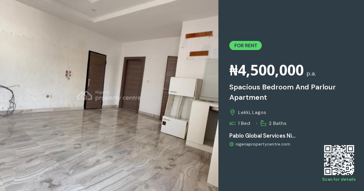 For Rent: Spacious Bedroom And Parlour Apartment, Chevron, Lekki, Lagos ...