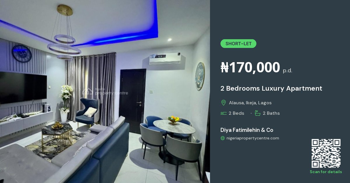 Short Let: 2 Bedrooms Luxury Apartment, Alausa Heights, Alausa, Ikeja ...