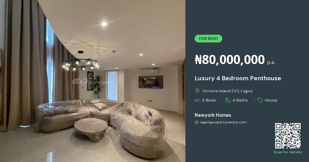 Fresh Look at For Rent Luxury 4 Bedroom Penthouse Victoria Island Vi Lagos