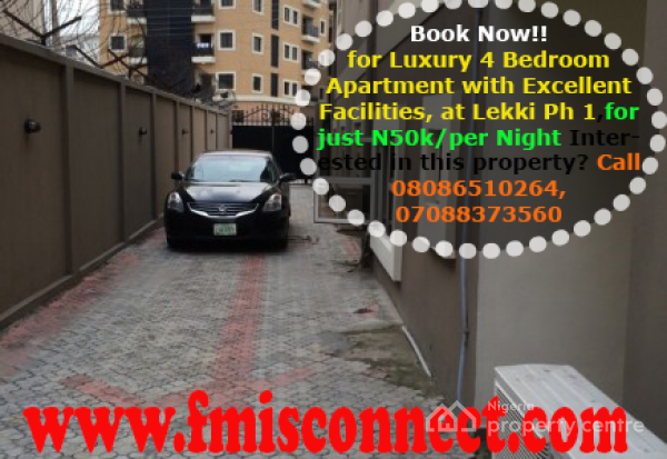 Luxury 4 Bedroom Apartment with Excellent Facilities, Esther Adeleke Street, Lekki Phase 1, Lekki, Lagos, Flat / Apartment Short Let