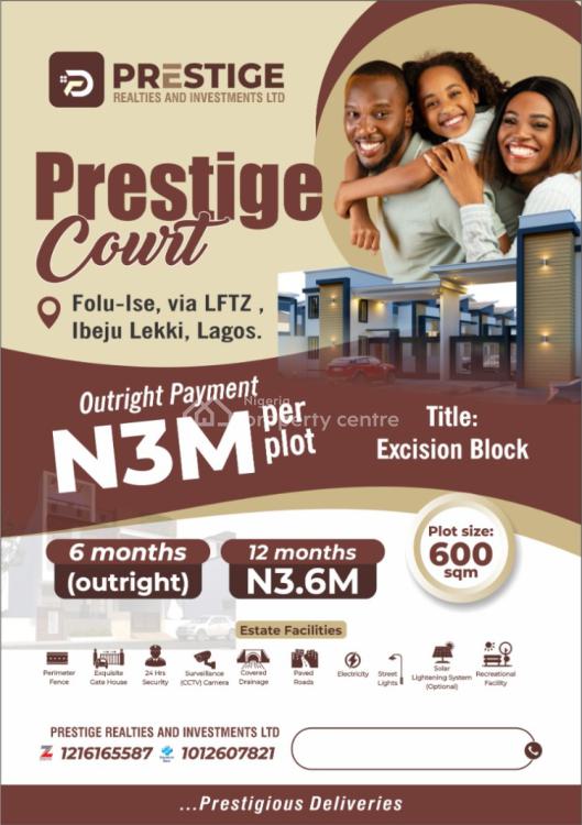 For Sale Land Facing A Tarred Road In A Built Up Area, Prestige Courts