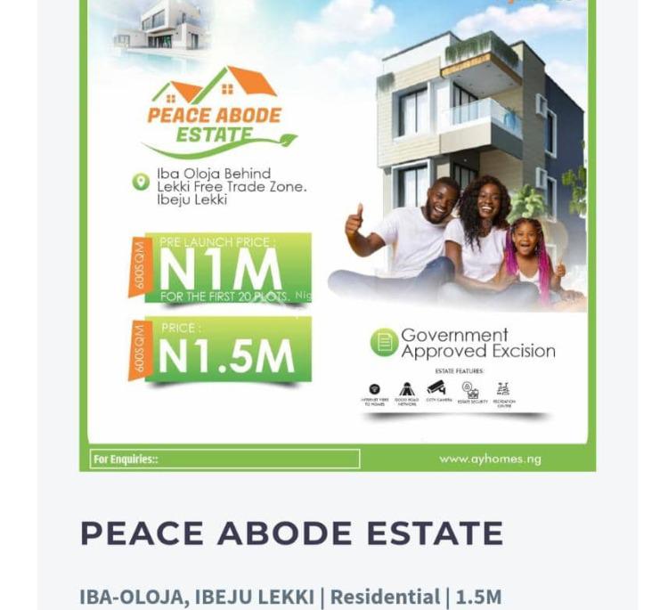 For Sale Land., Peace Abode Estate, Ibaoloja, Behind Lekki Free Trade