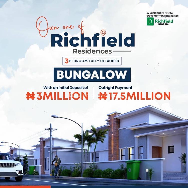 For Sale Luxury 3bedroom Bungalow, Richfield Residences, Abeokuta
