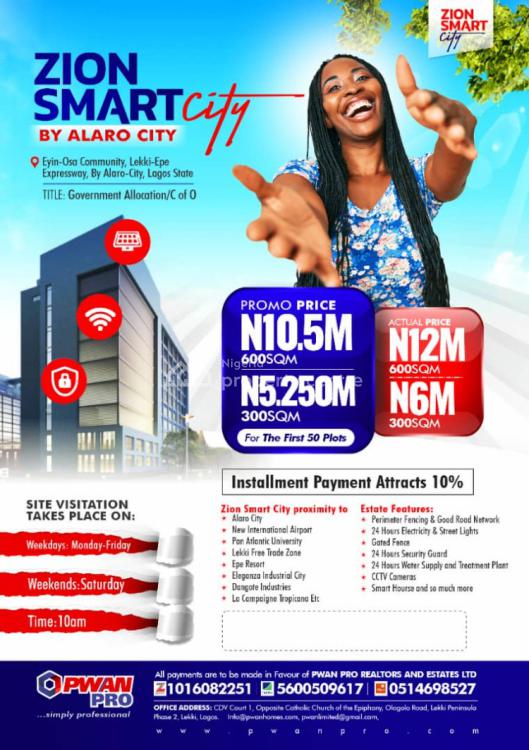 For Sale Land, Zion Smart City Eyinosa Community, By Alaro City
