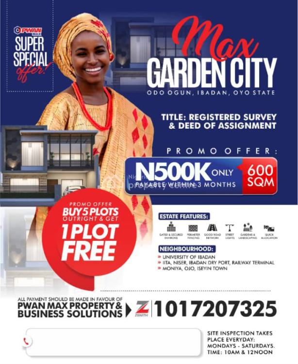 For Sale Buy 5 Plots And Get 1 Free, Odo Ogun, Max Garden, Ibadan, Oyo