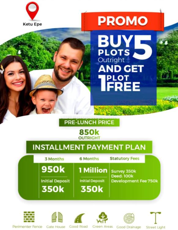 For Sale The Glades ( Dry Land ) Buy 5 & Get 1 Free, Ketu, Epe, Lagos