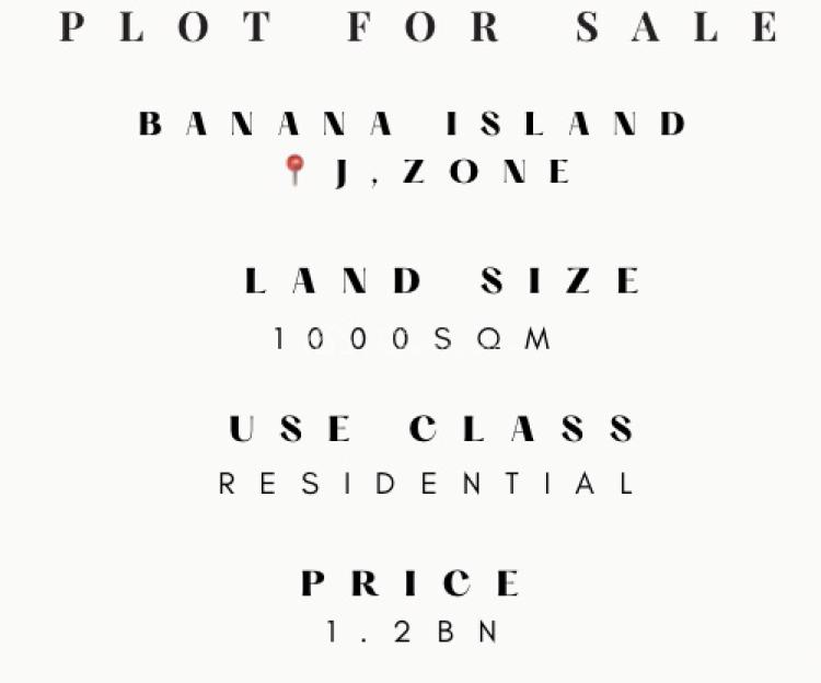 For Sale Residential Luxury Plot, Banana Island, Ikoyi, Lagos