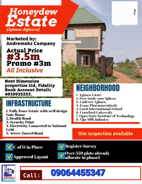 For Sale Plots Of Lands With C Of O Available, Honeydew Estate, Agbara