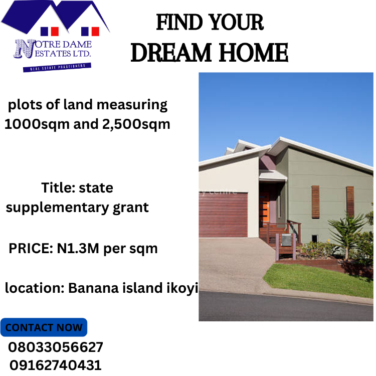 For Sale Plots Of Land Measuring 1000sqm And 2,500sqm., Banana Island