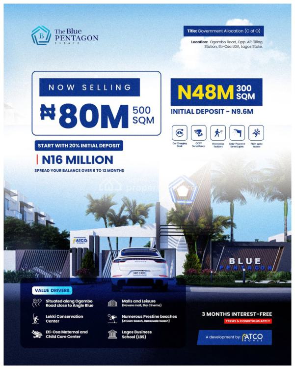 Plots of Land in Luxury Estate, The Blue Pentagon Eti-osa Lga, Ogombo, Ajah, Lagos, Residential Land for Sale