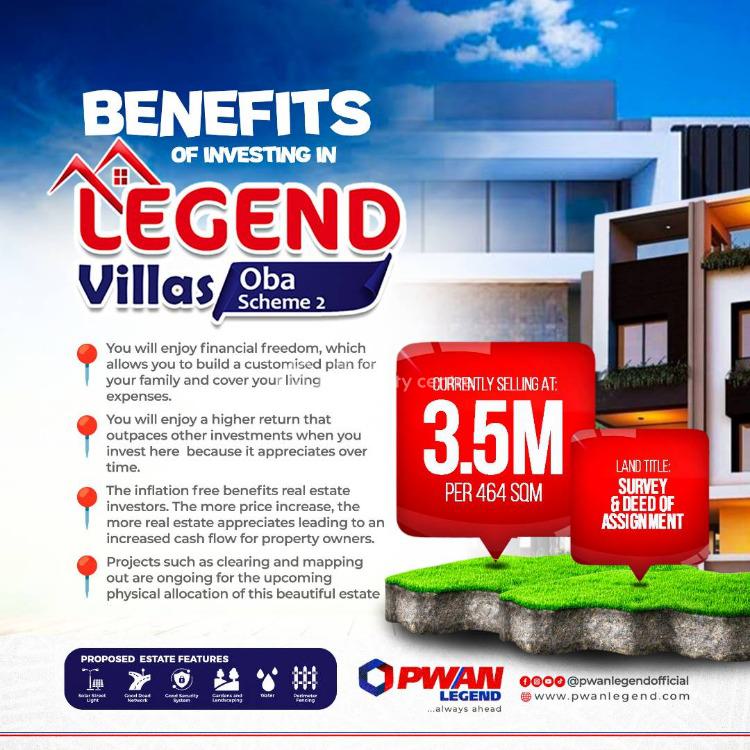 For Sale Mixeduse Land, Legend Villa Estate Oba, Idemili, Anambra