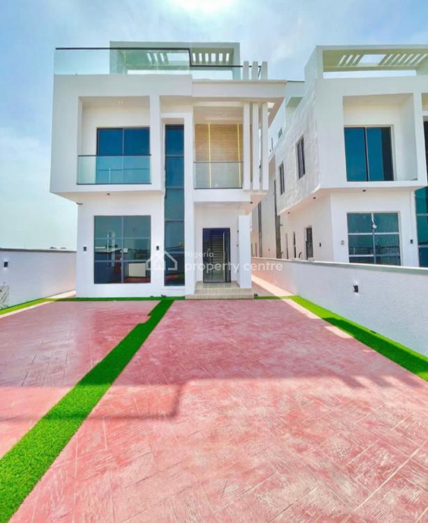 For Sale Water Front 5 Bedrooms Fully Detached Duplex With Rooftop Turf, Lekki Palm City, Ajah