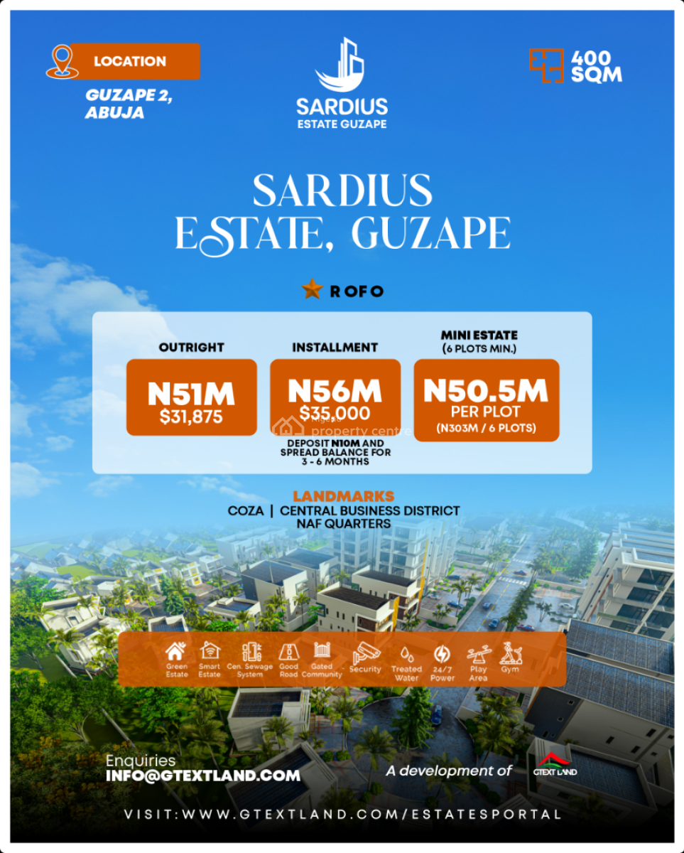 Negotiable for Serious Buyers Limited Plots Available, Sardius Estate, Guzape District, Abuja, Mixed-use Land for Sale