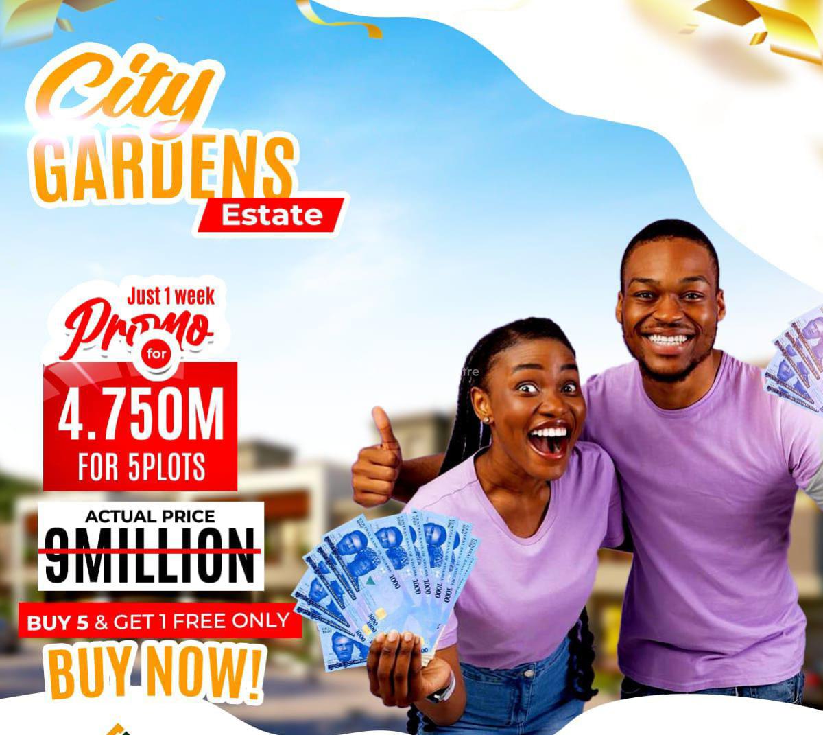 Land with Registered Survey with Promo Buy 5 Plots Get 1 Free, City Gardens Estate, Agbara-igbesa, Lagos, Residential Land for Sale