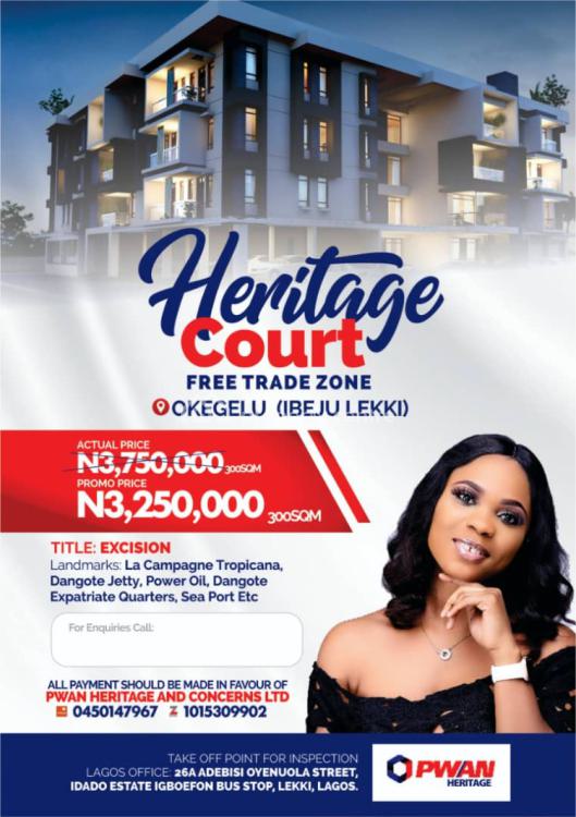 For Sale Land, Okegelu, Ibejulekki Heritage Court, Lekki Free Trade