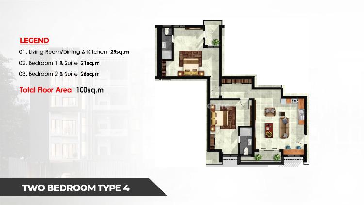 Off-plan 2 Bedrooms Luxury Apartments - Price Change, The Balconies, Urban Prime Three Phase 2 Estate, Ogombo, Ajah, Lagos, Flat / Apartment for Sale