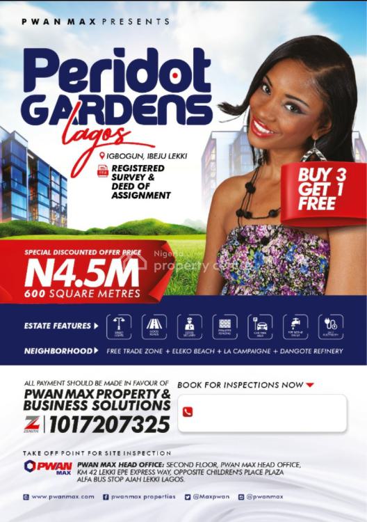Plots of Land, Peridot Estate, Igbogun, Ibeju Lekki, Lagos, Land for Sale