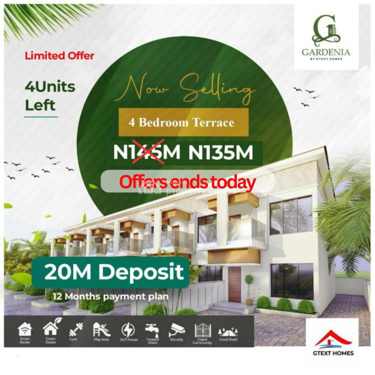4 Bedrooms Terraced Duplex with 12 Months Payment Plan, Jasper Gardenia Green and Smart City, Dangote Refinery, Ibeju Lekki, Lagos, Terraced Duplex for Sale