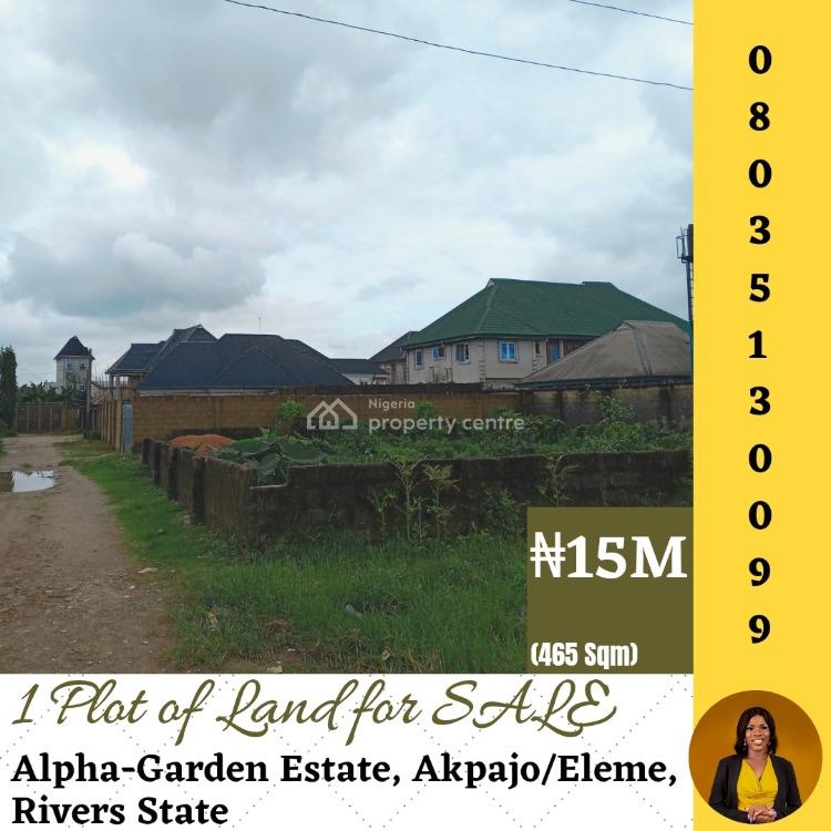 For Sale 1 Plot Of Land, Alphagarden Estate Akpajo, Eleme, Rivers