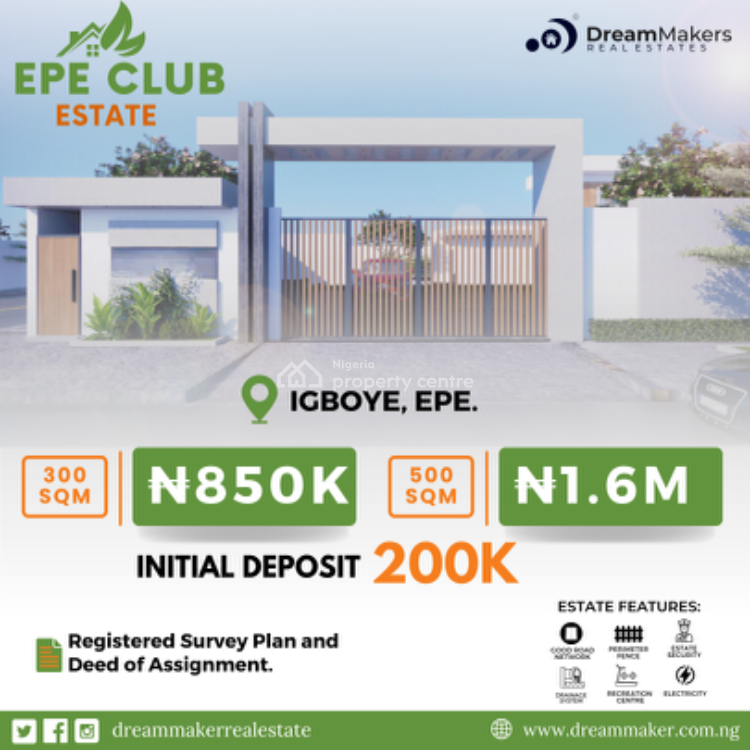 Full Plot of Dry Land Facing Road  in Good Location Epe, Igboye Town, Fob Road, Epe Club Estate, Epe, Lagos, Mixed-use Land for Sale