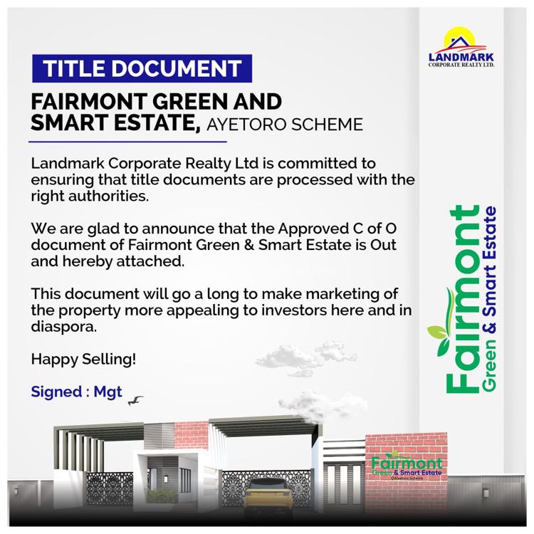 Fairmont Green and Smart Estate, Opp ,the New Proposed Lagos International Aiport, Ibeju Lekki, Lagos, Residential Land for Sale