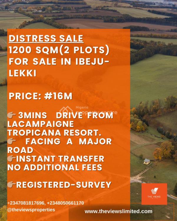 For Sale Distressed 2 Plots Of Land (1200 Sqm), Saphire Estate, Eleko