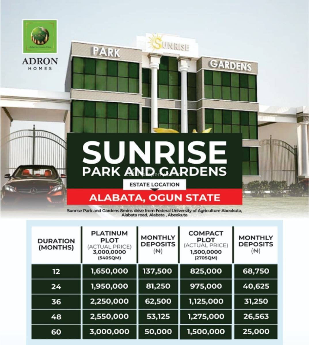 Estate Land on Promo Discount, 37, Osoba Way, Opposite Jide Jones, Sunrise Park and Gardens, Alabata, Abeokuta North, Ogun, Mixed-use Land for Sale