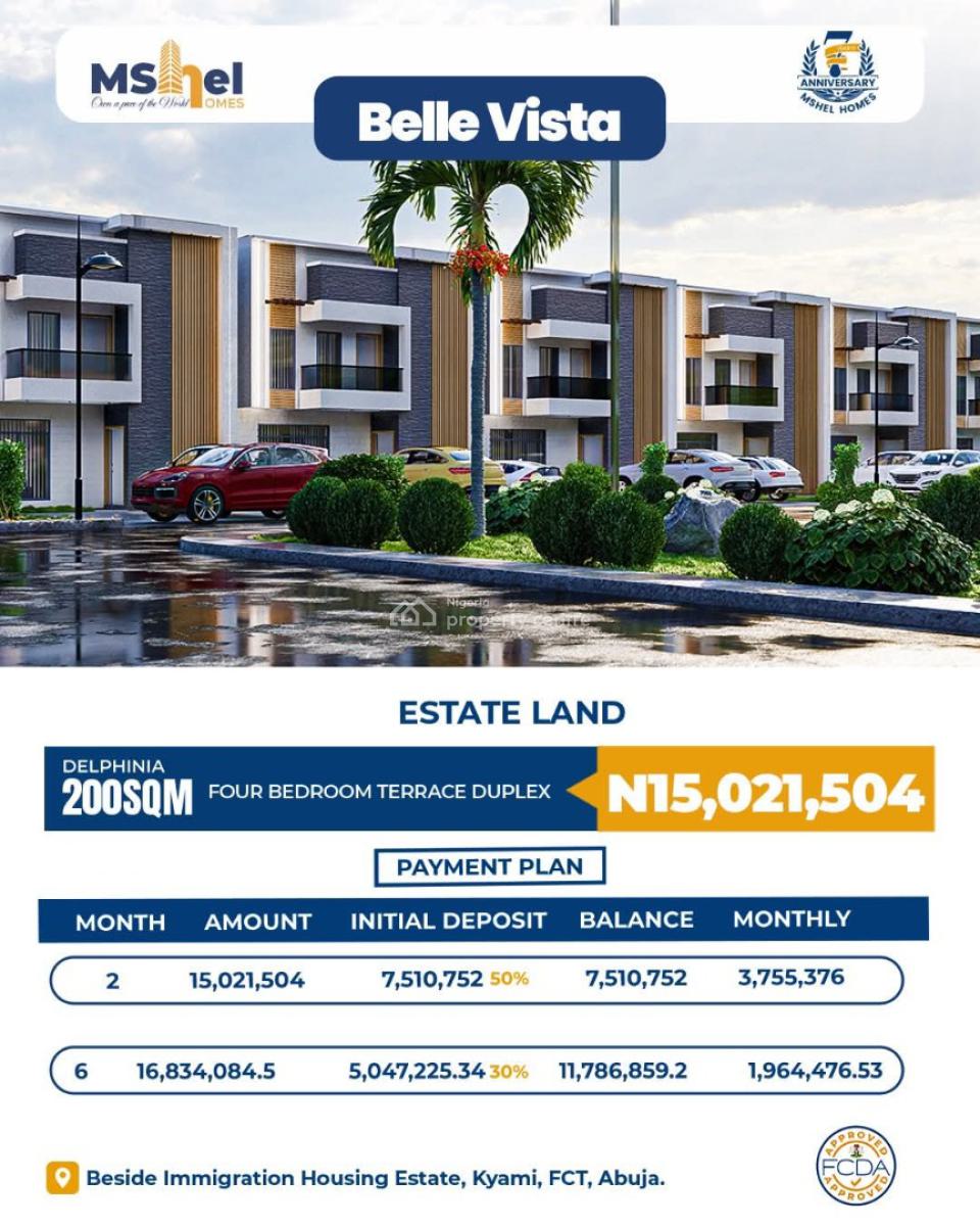200 Sqm Land with Fcda C of O, Mshel Belle Vista Estate, Kiami, Lugbe District, Abuja, Residential Land for Sale