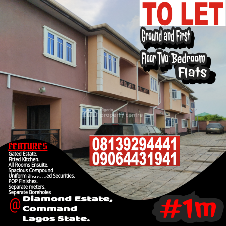 For Rent: Ground Floor Two Bedroom Flat, Daimond Estate, Command