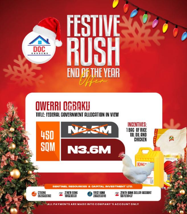 (federal Government Allocation in View), Doc Gardens Owerri, Ogbaku, Mbaitoli, Imo, Residential Land for Sale