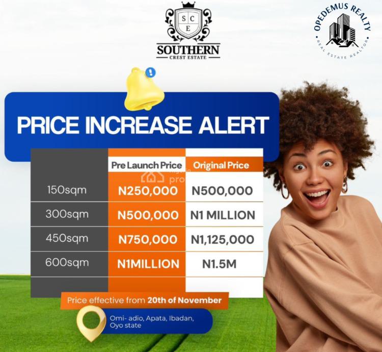 Get Your Own Plot at an Amazing Offer Price, Southern Crest Estate, Omi-adio, Apata, Ibadan, Oyo, Land for Sale
