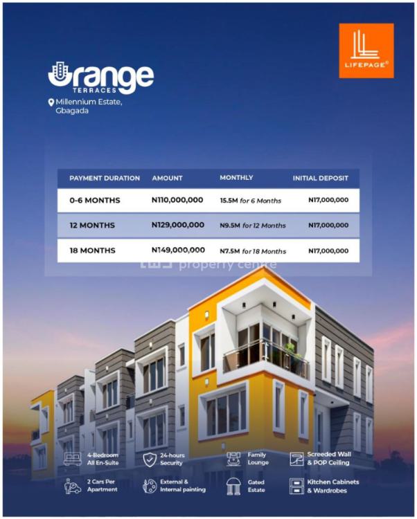Luxury 4 Bedrooms Terraced Duplex, Orange Terraces, Gbagada, Lagos, Terraced Duplex for Sale