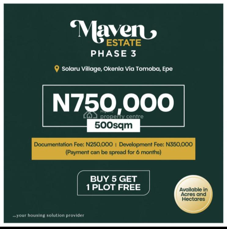 Most Affordable Land with Registered Survey, Mavens Estate Phase 3, Epe, Lagos, Residential Land for Sale