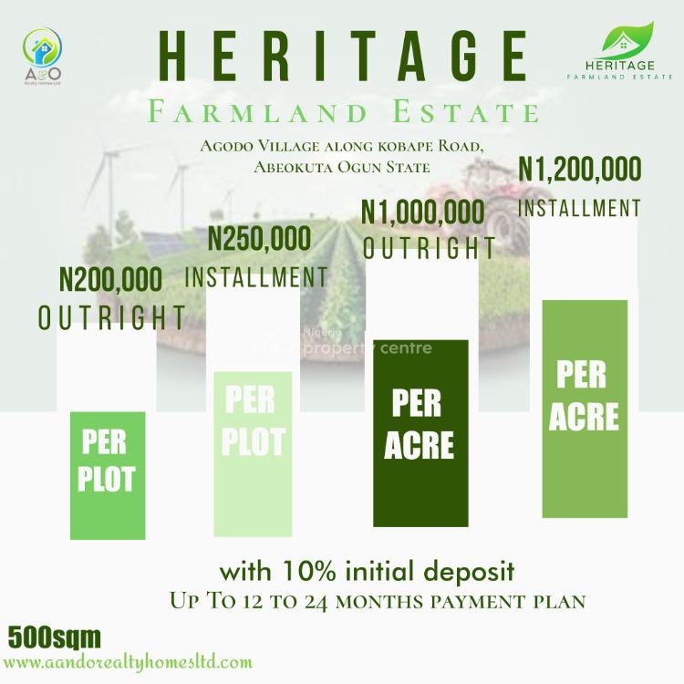 Heritage Farm Land, Agodo Village, Along Kobape Road, Abeokuta South, Ogun, Land for Sale