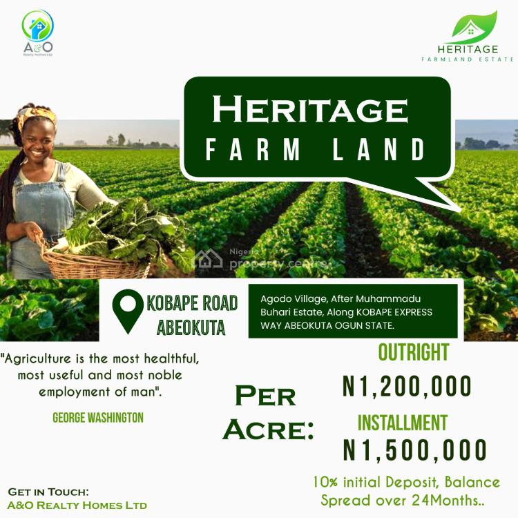 Heritage Farm Land, Agodo Village, Along Kobape Road, Abeokuta South, Ogun, Land for Sale