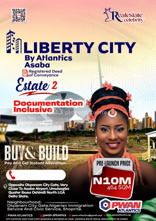 For Sale Best Location Land, Opp Okpanam City Gate, Close To Airport