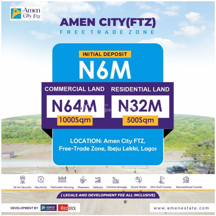 Luxury Estate with C of O That Offers Flexible Payment Plan, Amen City Ftz, Lekki Free Trade Zone, Lekki, Lagos, Residential Land for Sale