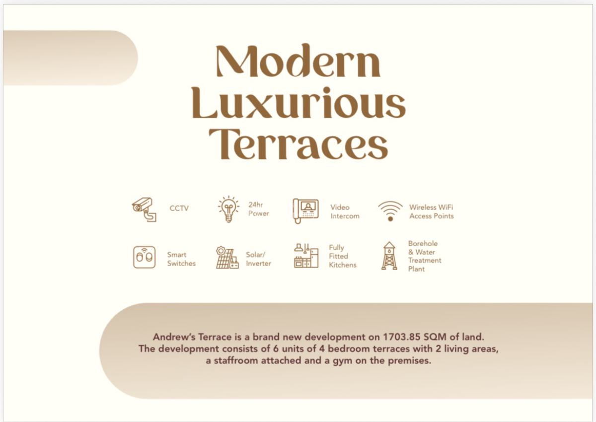 4 Bedrooms Terraced Duplex with 2 Living Rooms with Bq, Guzape District, Abuja, Terraced Duplex for Sale