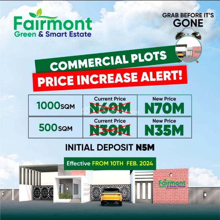 Land ( Commercial and Residential), Fairmont Green & Smart Estate, Directly Facing The Proposed International Airport, Ibeju Lekki, Lagos, Mixed-use Land for Sale