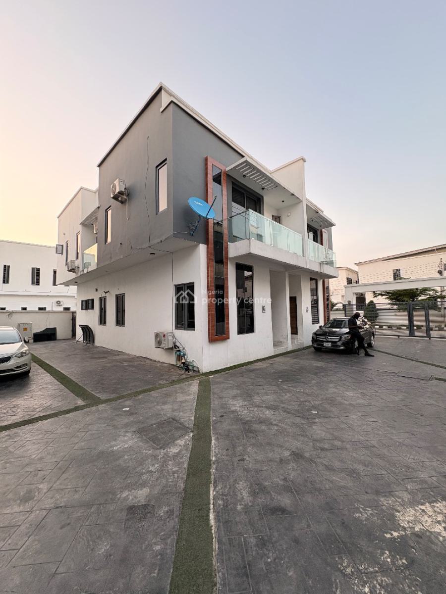 Contemporary Posh 4 Bedrooms Duplex with a Bq and 24 Hours Electricity, Before Enyo Filling Station, Along Orchid Road, Lekki, Lagos, Semi-detached Duplex for Sale