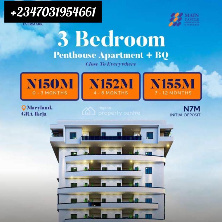 For Sale Main Castle Apartment 3 Bedroom Penthouses With Bq, Maryland, Ikeja GRA, Ikeja, Lagos