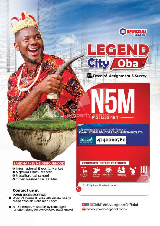 For Sale Land, Legend City Estate, Oba, Idemili, Anambra Nigeria