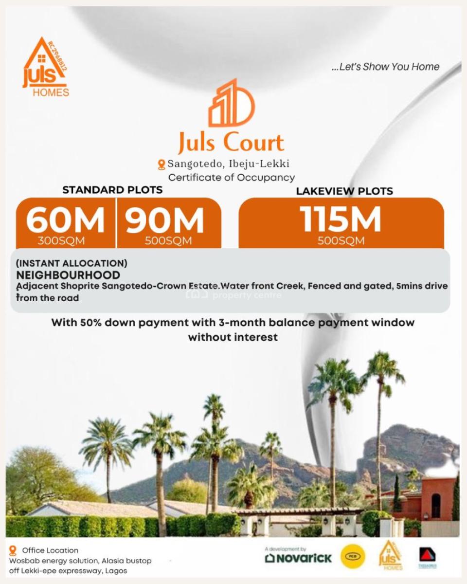 a Land in a Fast Developing Environment, Julscourt, Sangotedo, Ajah, Lagos, Land for Sale