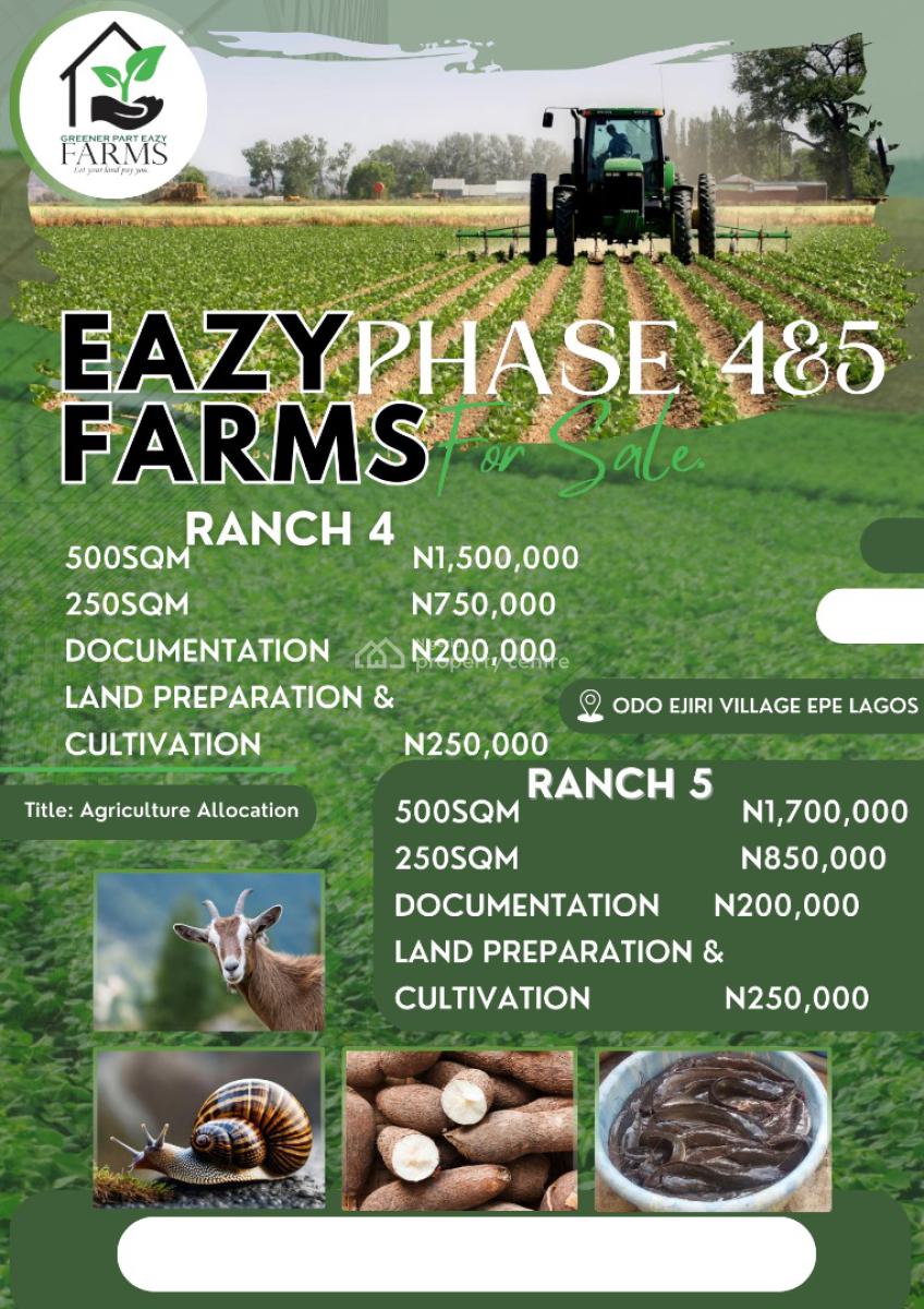 Farm Land Suitable for Livestock and Crop Farming, Eazy Farm Estate Phase 4, Epe, Lagos, Commercial Land for Sale