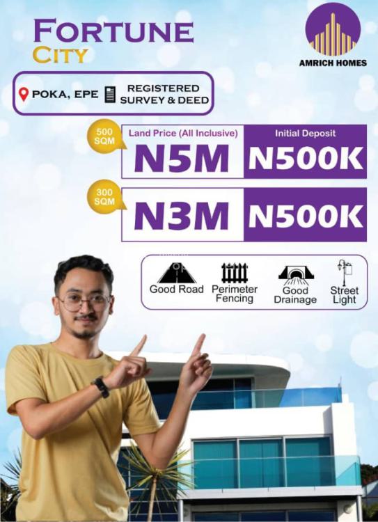 For Sale Free Hold Land With Good Landmarks, Fortune City Estate Poka